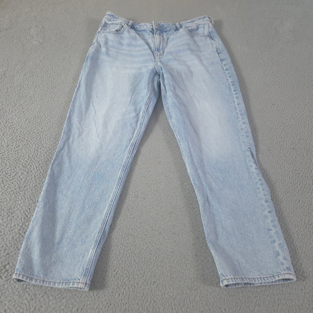 American Eagle Jeans Womens 16 Blue Mom Strigid Light Wash High Rise Tapered